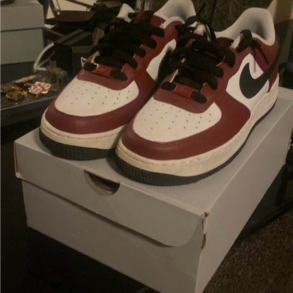 Nike Kids Burgundy and White Sneakers